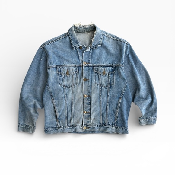 Vintage Other - Vintage 90s Distressed Budweiser King of Beer Denim Jacket XL